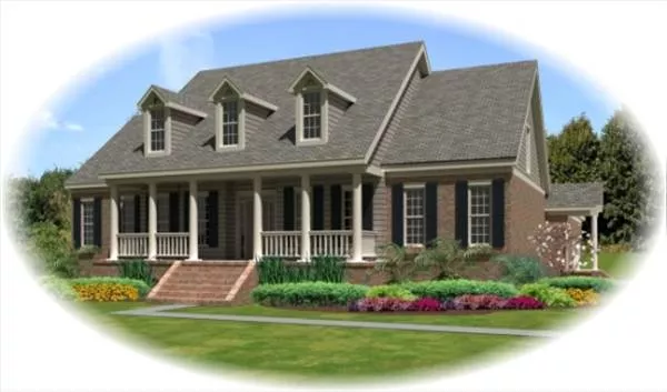 image of large traditional house plan 8495